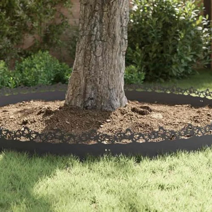 vidaXL Rasenkanten 30er Set, schwarze Metallrasenbarriere, 103 x 0,05 x 22 cm, langlebige Garten- und Terrassenumrandung – Bild 5