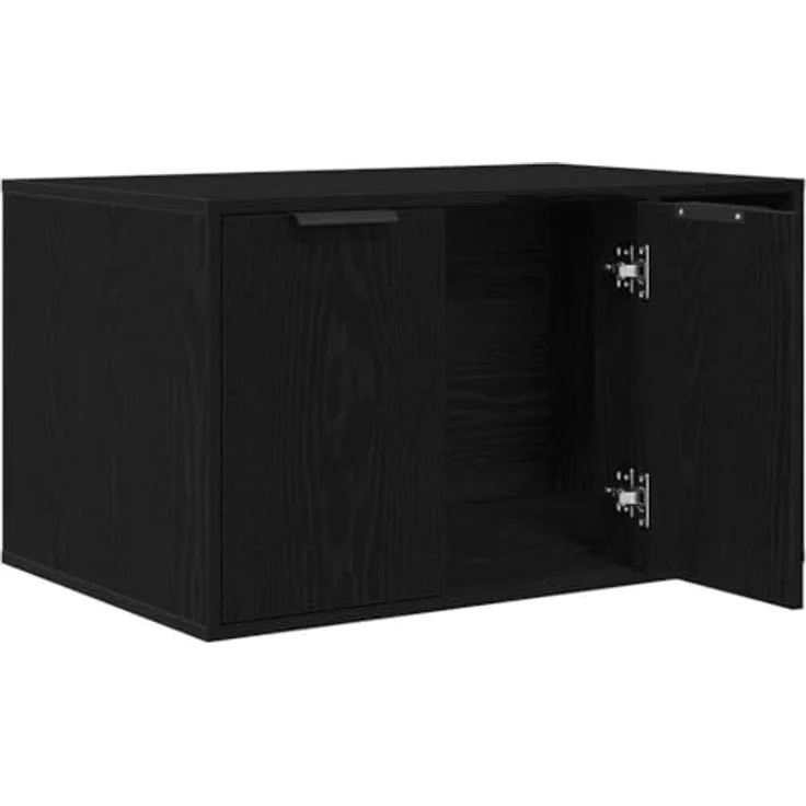 vidaXL Katzentoilette, Katzenmöbel in Schwarz Eichen-Optik, 80x50x45 cm, langlebiger Holzwerkstoff mit verstecktem Design – Bild 5