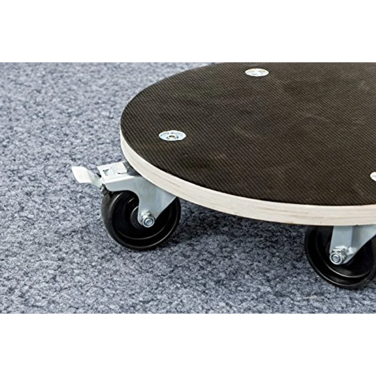 Metafranc Pflanzenroller Ø 380 mm - 200 kg Tragkraft - Siebdruckplatte - PA-Räder - Feststeller - Wasserabweisend-Möbelroller-Untersetzer mit Rollen-Transporthilfe für Pflanzen - 822040 – Bild 3