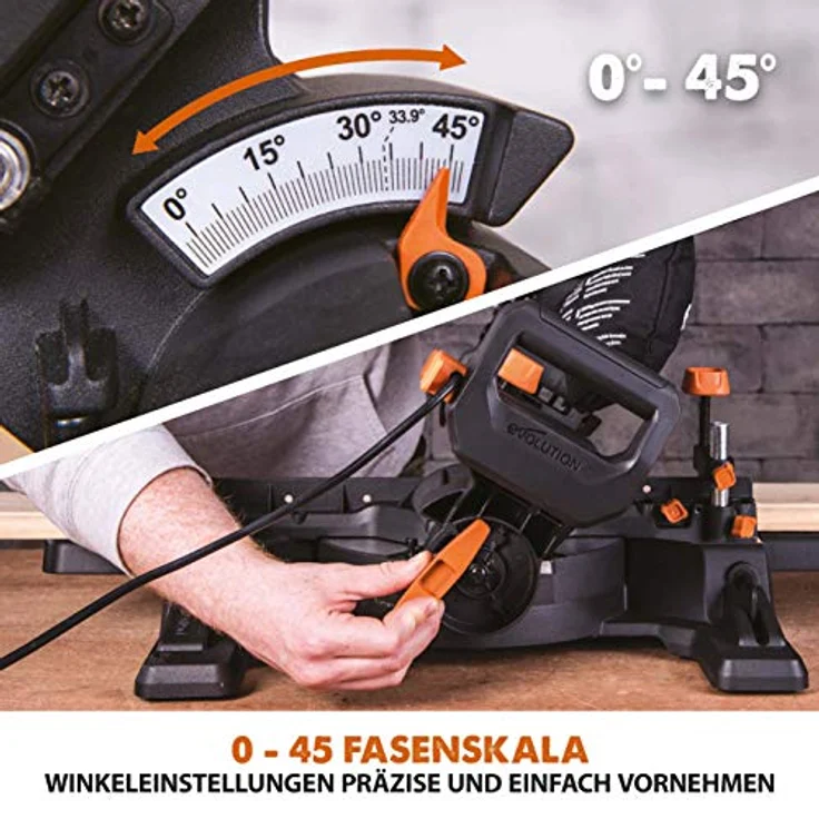 Evolution Power Tools - R210SMS-300+ Mehrzweck-Gleit-Gehrungssäge mit Plus Pack, 210 mm (230 V) – Bild 13