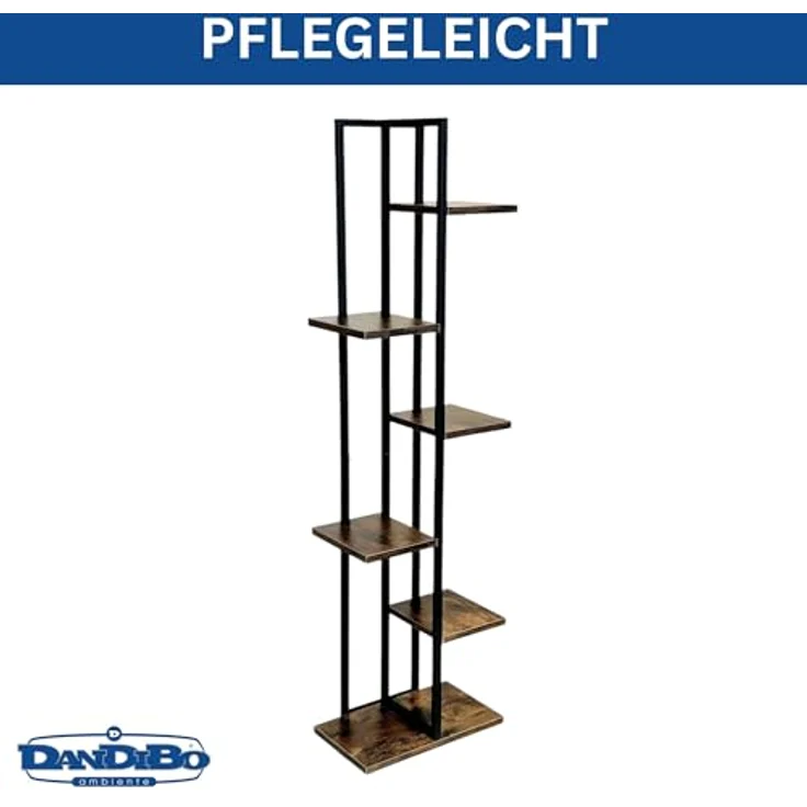DanDiBo Blumenständer Metall Schwarz 6 Etagen Holz Blumenregal 120 cm Pflanzenregal Design Pflanzenhocker – Bild 5