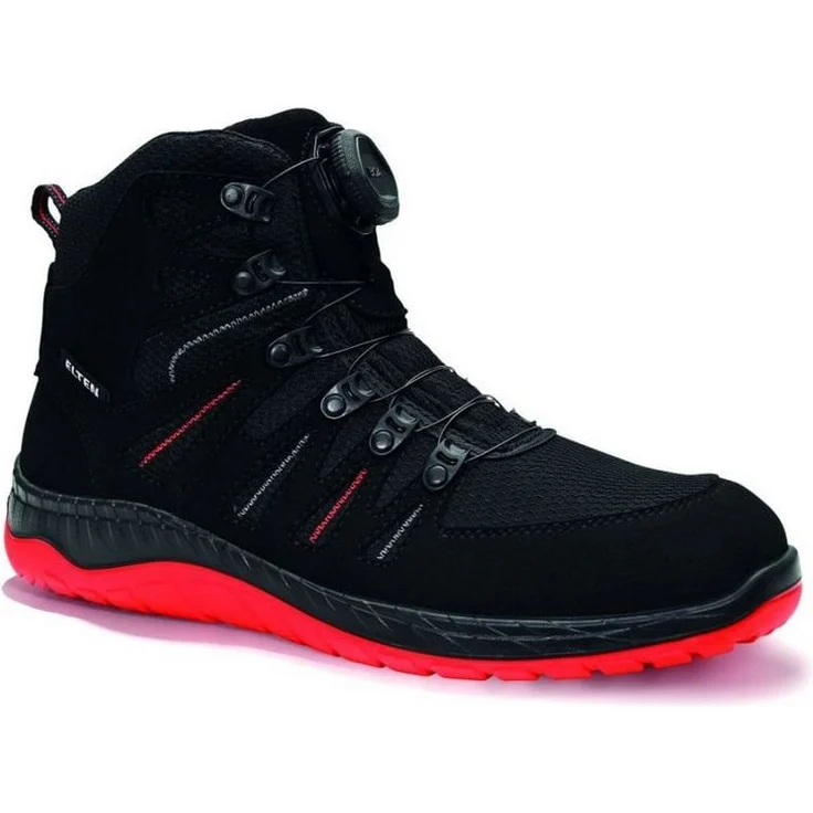 ELTEN MADDOX BOA® black-red Mid ESD S3 Arbeitsschuh, Sicherheitsstiefel mit BOA® Fit System und Infinergy® Sohlenkern – Bild 1