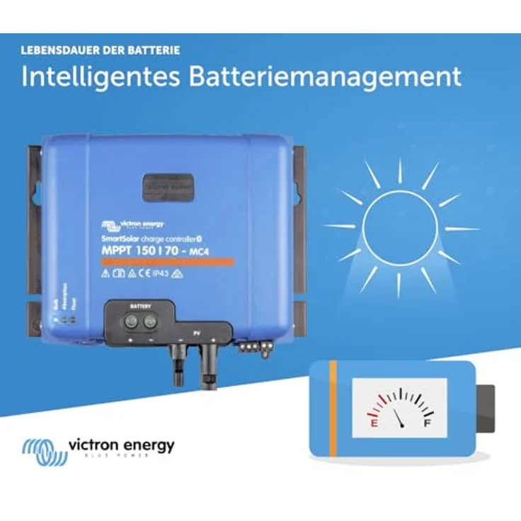 Victron Energy BlueSolar MPPT MC4 Solar Laderegler - 150V 70 Amp 12/24/36/48-Volt, Bluetooth-Funktion für Fernüberwachung – Bild 2