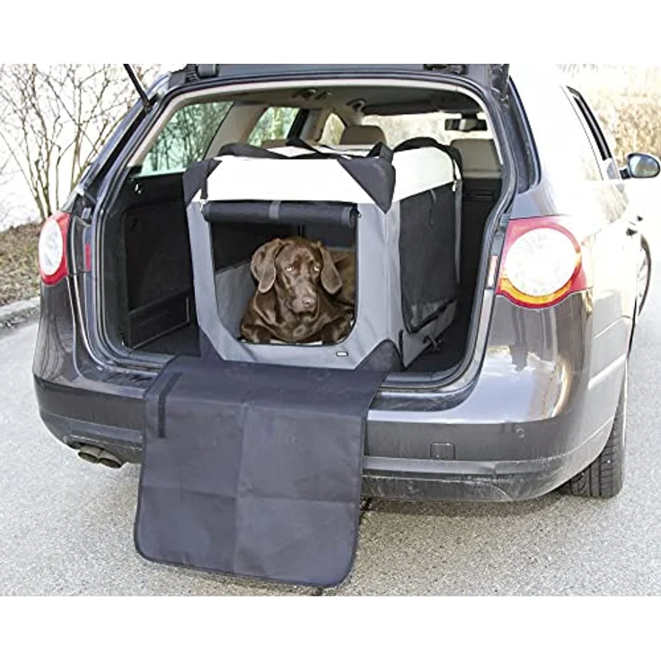 Kerbl 80599 Transportbox Journey, 91 x 63.5 x 63.5 cm, grau/beige – Bild 2