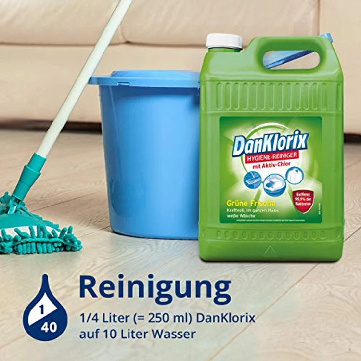 Dan Klorix Hygienereiniger Grüne Frische mit Ativ Chlor 5000ml – Bild 6