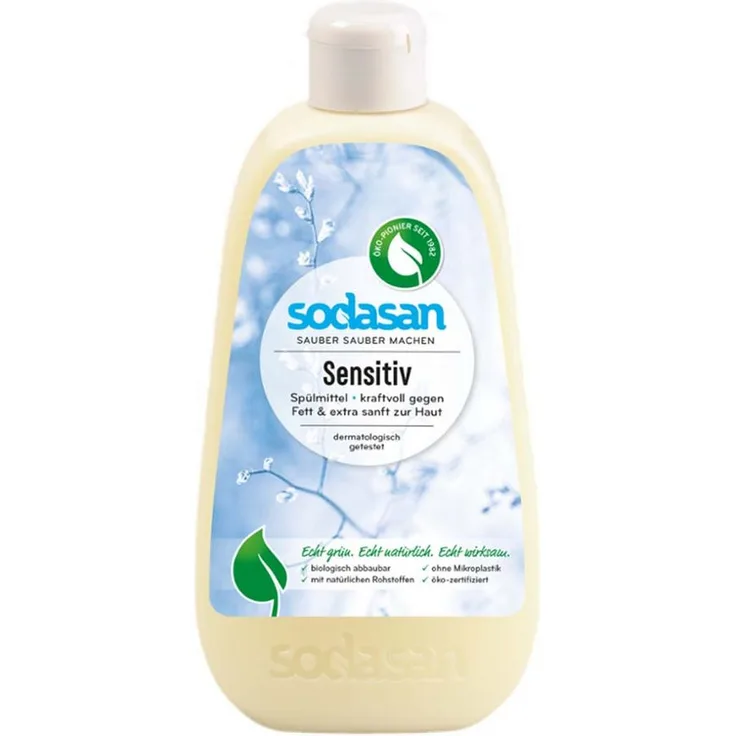 Sodasan Spülmittel - Sensitiv 500ml Geschirrspülmittel, hautfreundlich und ohne chemische Rückstände