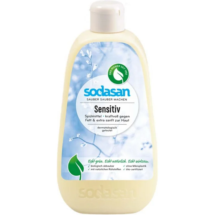 Sodasan Spülmittel - Sensitiv 500ml Geschirrspülmittel, hautfreundlich und ohne chemische Rückstände