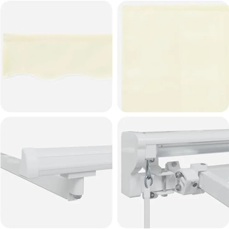 vidaXL Manueller Markisenrahmen mit integrierten LEDs, Creme, 5 x 3,5 m – Bild 5