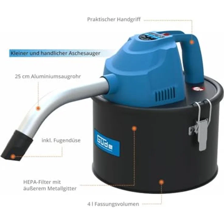 Güde Aschesauger »GA 4-600.1«, 600 W, beutellos - Leistungsstarker Ofenreiniger in kompaktem Design – Bild 6