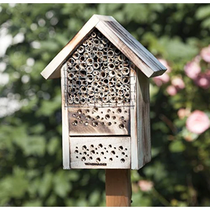 Windhager Insektenhotel ZUR POST, Insektenhaus Nistplatz Brutplatz, Schutz für viele nützliche Insekten, aus Massivholz, braun, 06971 – Bild 4