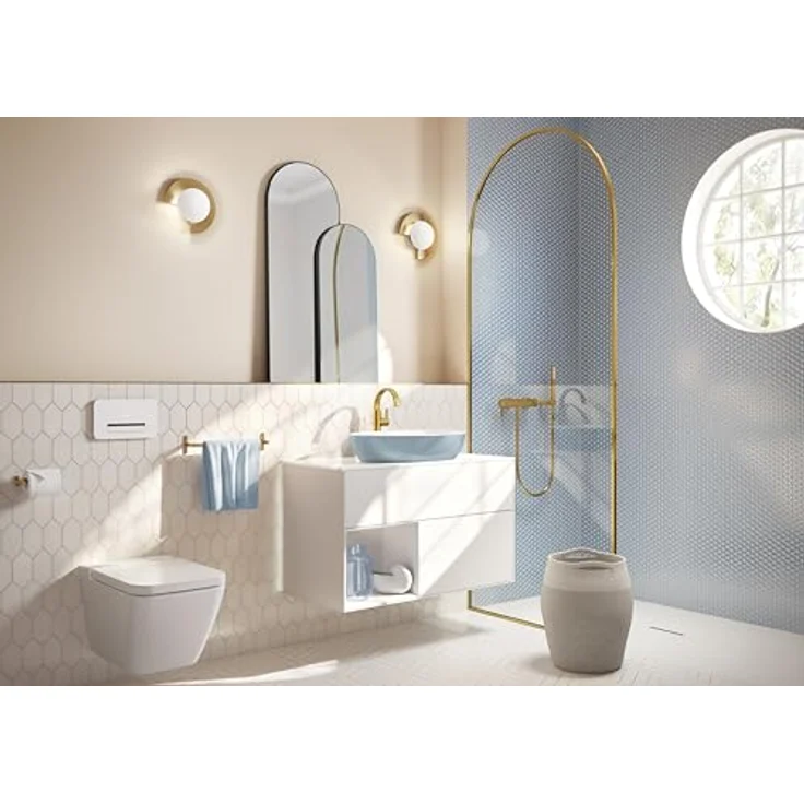 Villeroy & Boch Brausehalter Universal Showers, Handbrausehalter, Rund - Brushed Gold, Classic / Country / Metropolitan, 30 mm, Aufputz – Bild 2