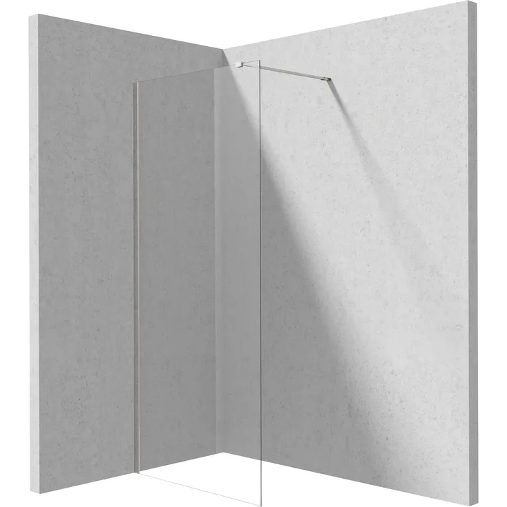 DEANTE Prizma Walk In Duschwand Chrom 80 cm, begehbare Duschwand für stilvolles Duschen