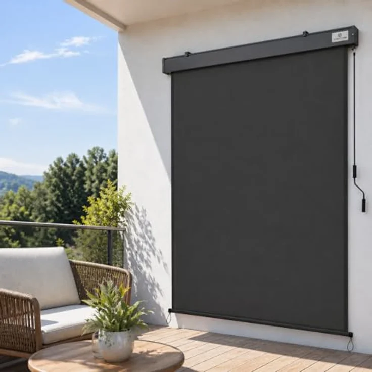 Strattore Ausziehbare Senkrechtmarkise Vertikalmarkise 120 x 250 cm - Anthrazit – Bild 3