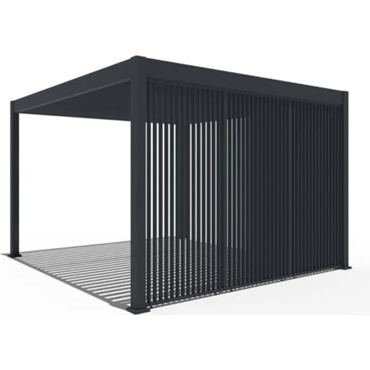 Weide Vertikale Lamellenwand für Pergola aus Aluminium, 93 cm, Farbton Graphitgrau, optimaler Sichtschutz und Luftzirkulation – Bild 5