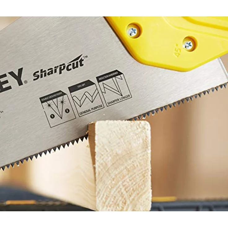 Stanley Handsäge Sharpcut (15''-380 mm, Fuchsschwanz mit 11 Zähne-Inch für feines Arbeiten, doppelt geschliffene, induktionsgehärtete Verzahnung) STHT20369-1 – Bild 8