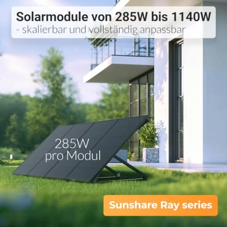 SUNSHARE Ray 1140 W Balkonkraftwerk Set, 2 kWh Glory Speicher mit Halterung, kompakte N-Typ TOPCon Solarmodule und App-Steuerung – Bild 4