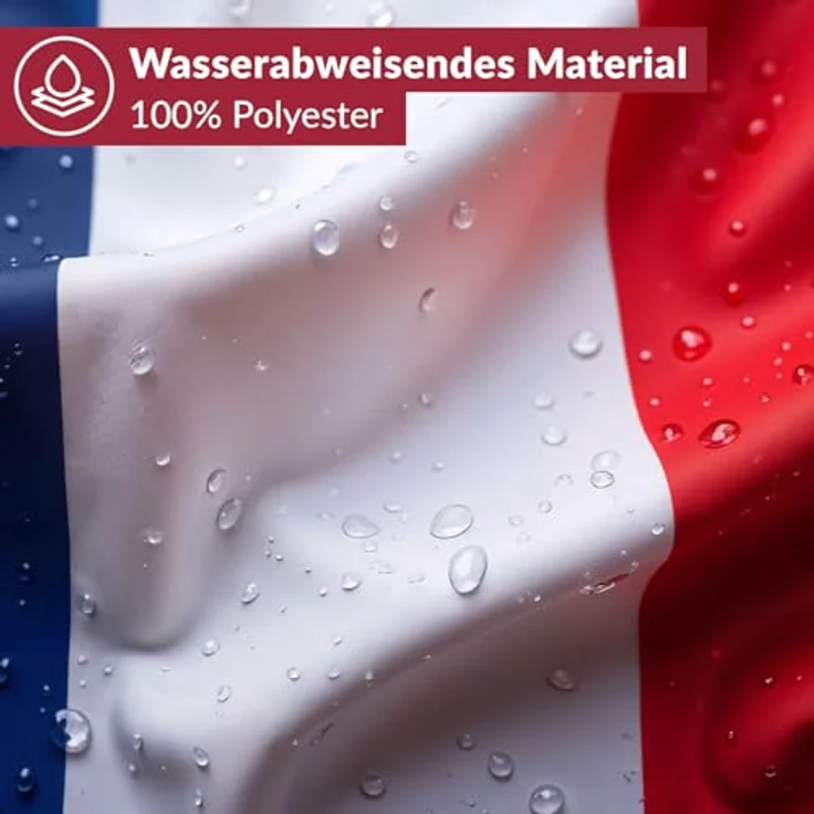 Aricona Frankreich Flagge 250x150cm, wetterbeständige Fahne mit Messingösen, 100% Polyester, robuste Doppelnaht, lebendige Farben – Bild 3