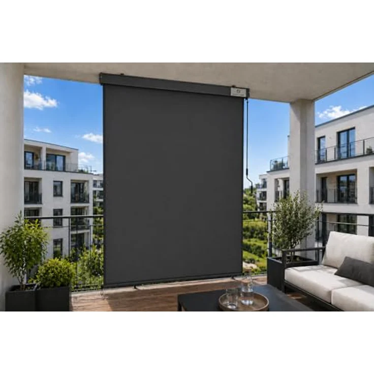 Strattore Ausziehbare Senkrechtmarkise Vertikalmarkise 120 x 250 cm - Anthrazit – Bild 4