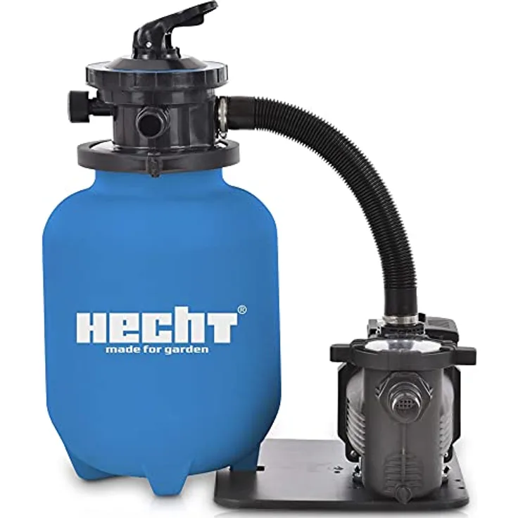 Hecht Sandfilteranlage 302113, 7 m³/h Umwälzleistung, 450W, 20kg Kapazität, 7-Wege Ventil, integrierter Vorfilter