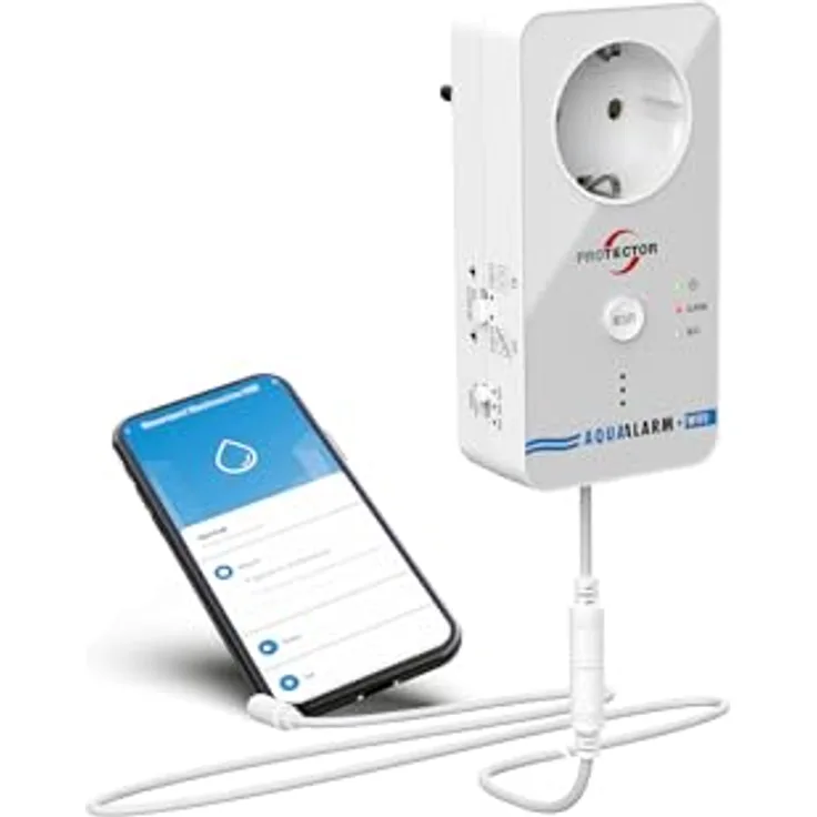 PROTECTOR WA-14 WLAN Wassermelder, Full-Sensitive mit Pumpensteuerung und App-Benachrichtigung, 3-fache Sicherheit
