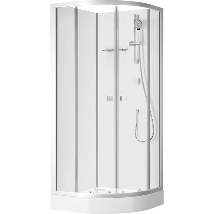 Marwell Komplettdusche Shower Fresh Round, BxT: 85x85 cm, mit Gleittüren, silber-matt – Bild 1