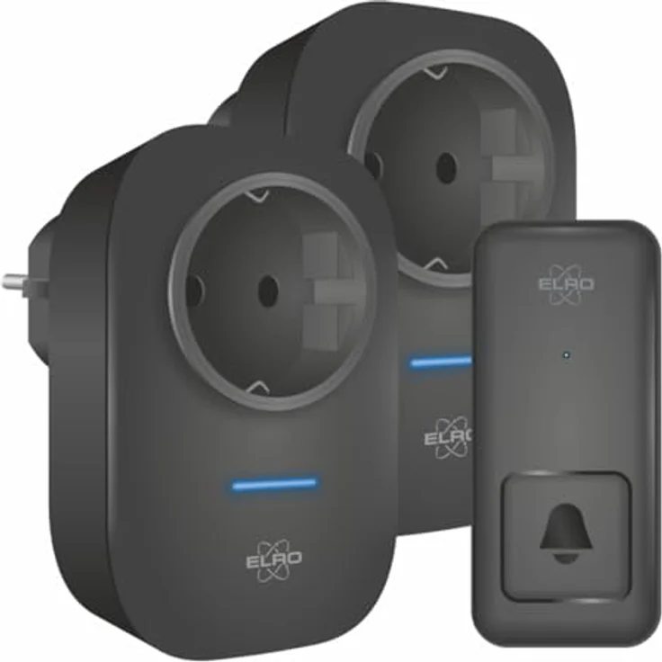 ELRO DB4000 Drahtloses Kinetic Türklingel-Set, 2x Steckempfänger ohne Batterien, Reichweite 150 Meter – Bild 1