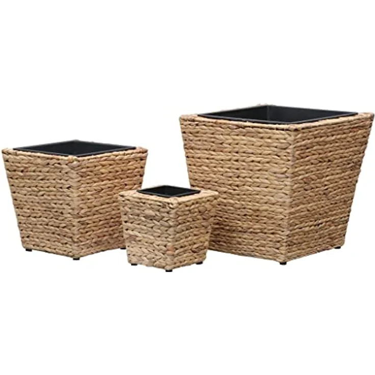 vidaXL Hochbeet 3-TLG. Pflanzkübel Blumenkübel Blumentopf Pflanztopf Übertopf Blumenkasten Pflanzgefäß Set Pflanzeinsatz Garten Wasserhyazinthe – Bild 4
