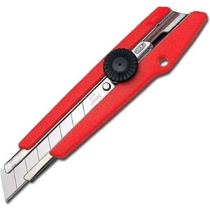 NT Cutter L-500 P rot, Cutter-Messer mit Rädchen und 18 mm Abbrechklinge, Universalmesser mit Abbrechhilfe – Bild 1