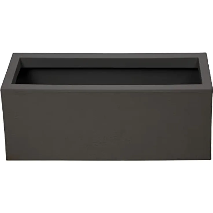 ONDIS24 Vulkan Pflanzkübel mit Wasserspeicher, rechteckig, 25L Pflanzvolumen, Basalt optik, für Balkon und Terrasse