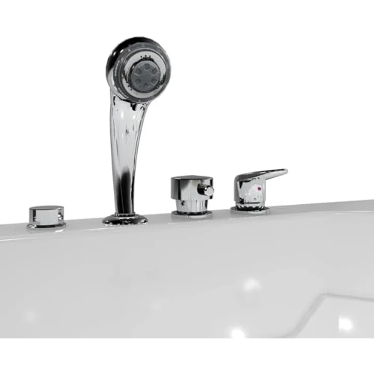 AcquaVapore Komplettdusche Kombi Duschkabine Whirlpool Seniorenwanne mit Tür S17D-EH-WP-R-EC, Sicherheitsglas ESG, inkl. Duschwanne, Integrierte Massagedüsen, Überlauf Abfluss, Whirlpool – Bild 8