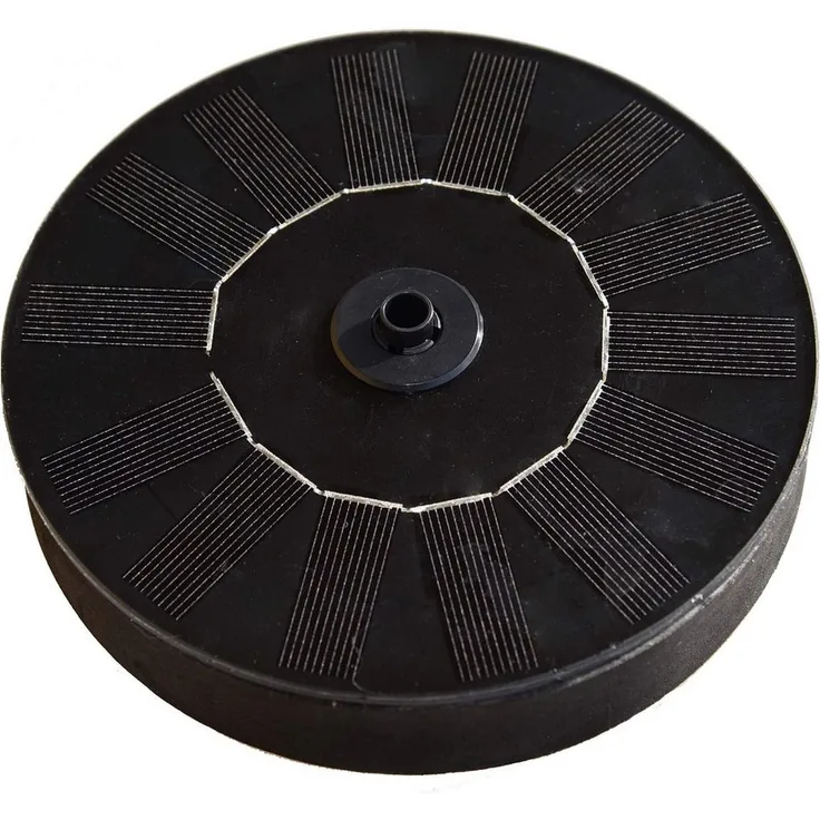 Heissner Springbrunnenpumpe Heissner Solar-Insel Teichpumpen-Set ca.150 l/h (Komplett-Set) - Ideal für Gartenteich, Pools, Vogeltränken, inkl. 7 verschiedenen Wasserspielen, spritzhöhe ca. 30-50 cm, Ø 16cm Höhe 4cm, 4 Abstandshalter (grün)