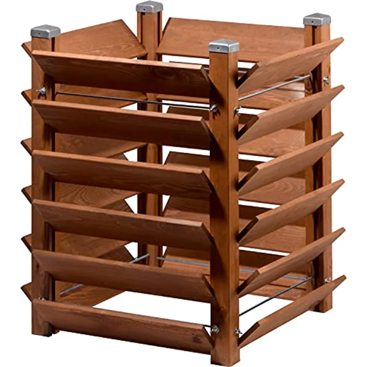 dobar® 56235FSCe Hochbeet & Komposter 3 in 1 - Multifunktions-Pflanzkasten | Vertikalbeet | Kompostierer Massivholz 180L | Kräuterbeet | Salatbeet | Erhöhtes Gemüsebeet | 64,5 x 64,5 x 75,5 cm | Braun – Bild 4