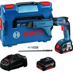 Bosch Professional 06019C8006 GSR 18 V-EC TE Trockenbauschrauber, 2 x 5,0 Ah Akku, Schnellladegerät, Magazinaufsatz inkl. Bit MA 55, L-BOXX, 42921