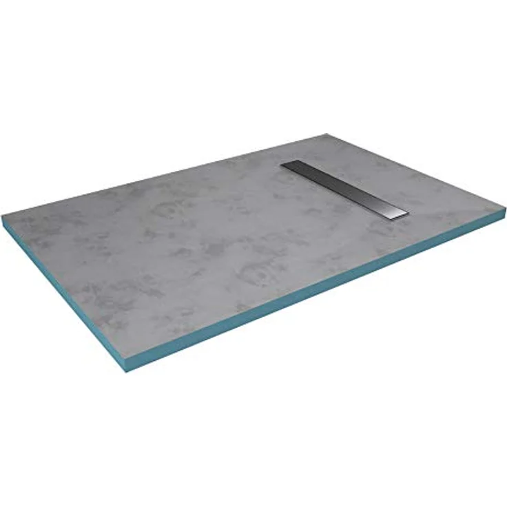 Aurlane Showerboard grau, befliesbares Duschelement mit integriertem Gefälle, 90 x 140 x 4 cm, wasserdichtes Polystyrol – Bild 1