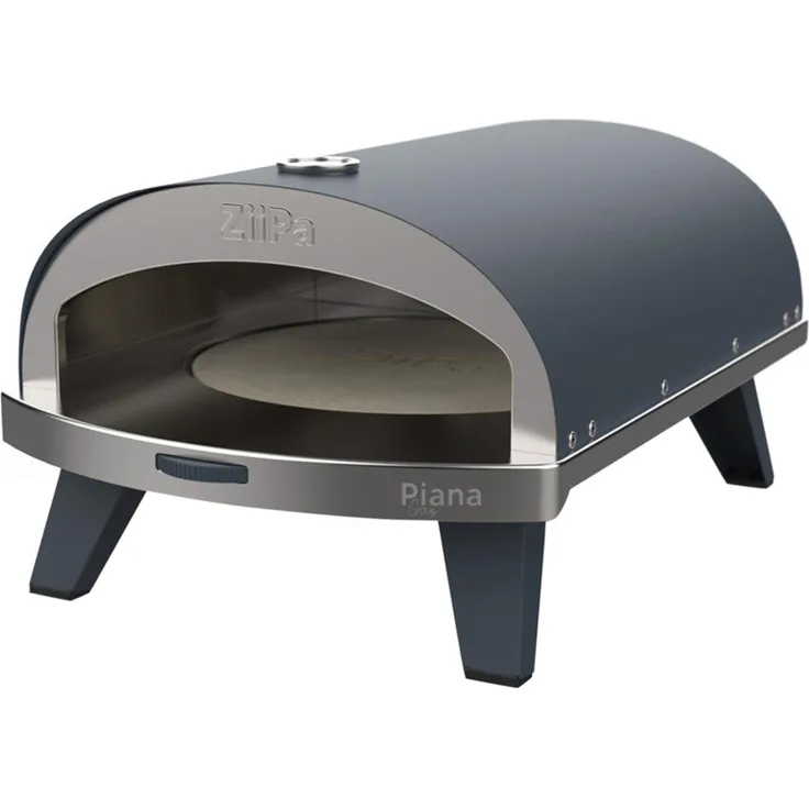Ziipa Piana Gas Ardoise, Pizzaofen mit 400 °C in 15 Minuten, drehbarem Pizzastein und integriertem Thermometer, kompakt und tragbar
