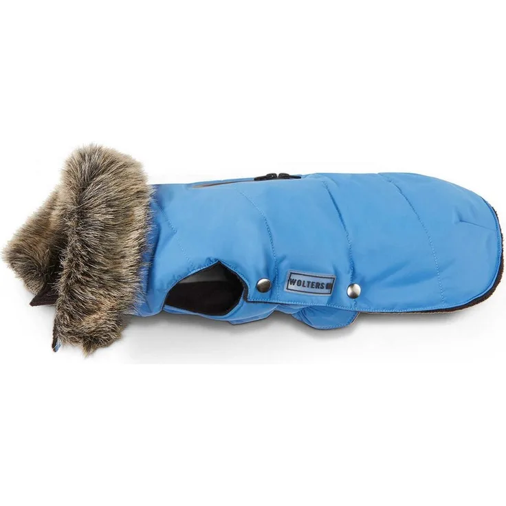 Wolters Hundemantel Parka mit Fellkragen für Mops&Co. - Warm, wasser- und schmutzabweisend, in diversen Größen und mit Kunstpelzkragen, 100% PFC-frei
