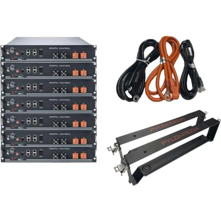 Pylontech 16,8 kWh Solarspeicher LiFePo4 mit BMS, Halterung und Kabel – Bild 2