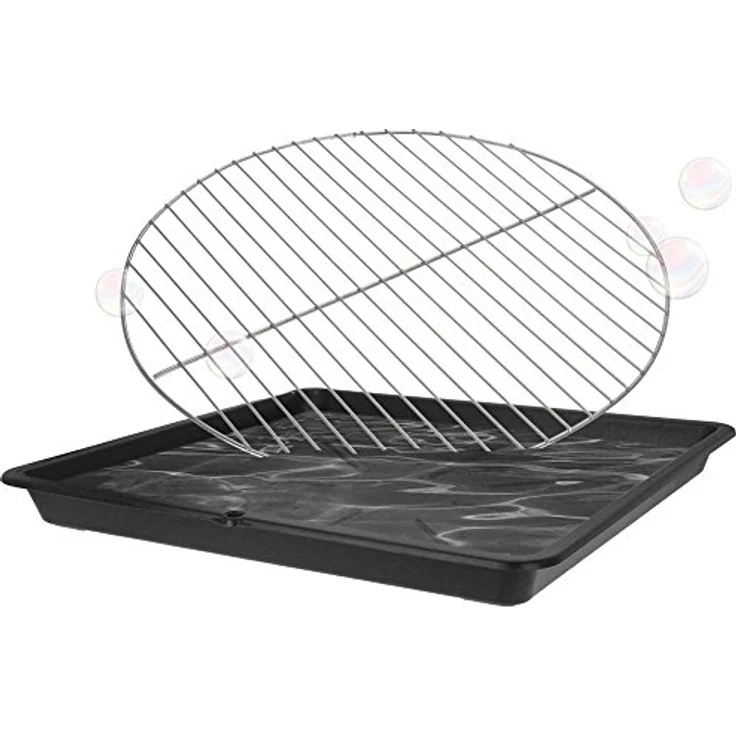 ToCi Grillrost Reiniger-Set | Reinigungs-Wanne aus Kunststoff 67x67 cm + Grillbürste 30x17 cm Grill-Zubehör – Bild 2