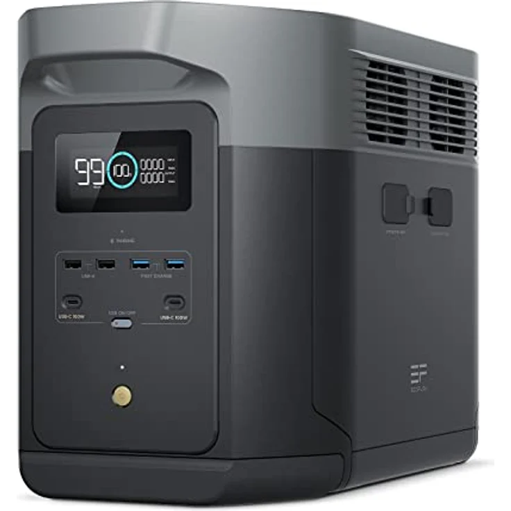 EcoFlow DELTA 2 Max tragbare Powerstation 2048Wh, erweiterbar 2-6 kWh, LFP-Batterie mit 3000 Zyklen, 80% Ladung <1 Std, 3000W Max Ausgangsleistung, Solargenerator für Zuhause, Camping, Wohnmobil – Bild 1