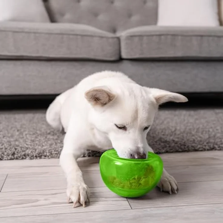 Outward Hound Orbee-Tuff Snoop, interaktives Leckerli verteilendes Spielzeug, L, Grün, gefüllt mit Minze, fördert langsames Essen – Bild 2
