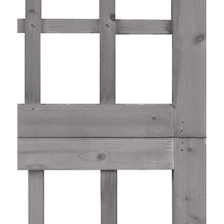 vidaXL 4-tlg. Paravent-Spalier Massivholz Tanne Grau 161x180 cm – Bild 5