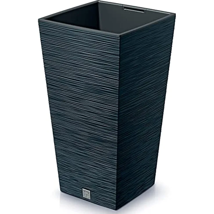 Prosperplast Furu Square Pflanzgefäß, rechteckig, Kunststoff, 75,5 cm hoch, 91,5 l Fassungsvermögen, mit auslaufsicherem Deckel