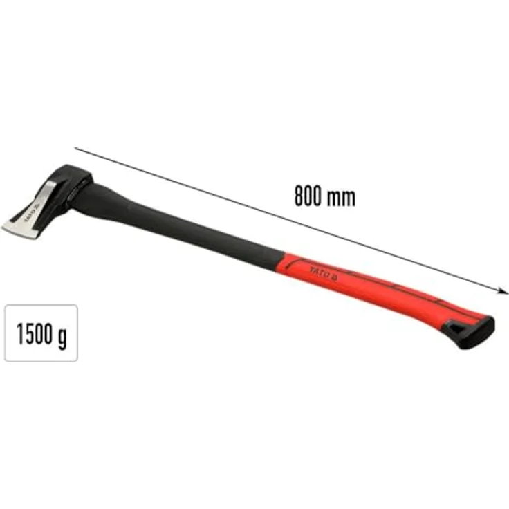 TRIZERATOP Spaltaxt, Handbeil 1000g aus gehärtetem C45-Stahl, mit glasfaserverstärktem Kunststoffgriff, ideal für Holzspaltung bis 18 cm – Bild 7