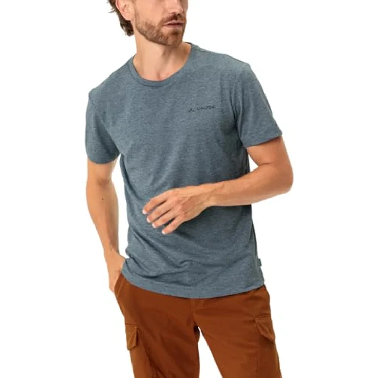 Vaude Essential T-Shirt, Herren-Arbeitsshirt aus 100% Polyester, feuchtigkeitstransportierend, blau, Größe M – Bild 3