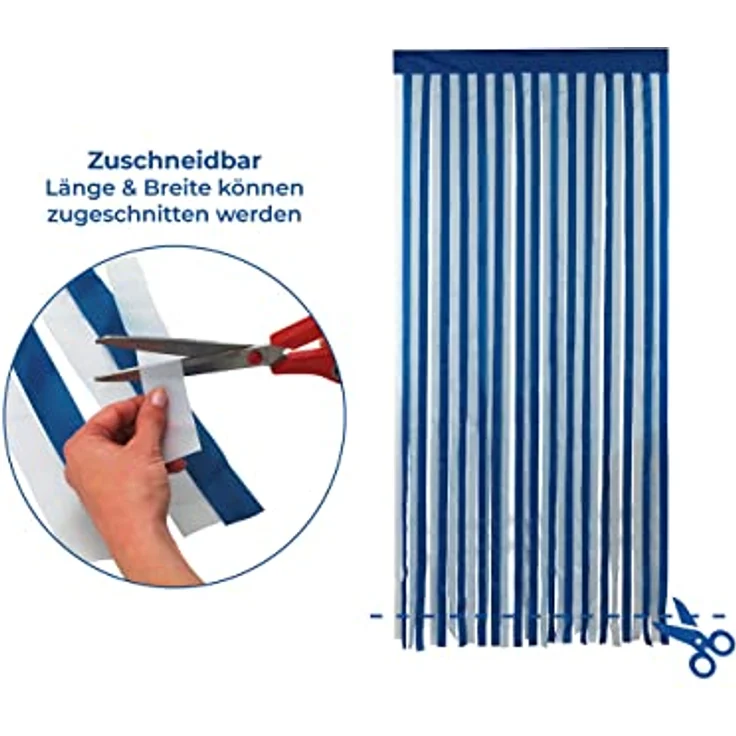 Türvorhang blau-weiß zuschneidbar – Bild 7