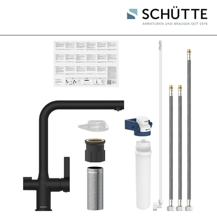 Schütte AQUASTAR PRO Spültischarmatur mit Filtersystem, Cold-Start-Funktion und 360° schwenkbarem Auslauf – Bild 6
