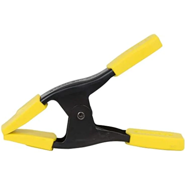 Stanley 9-83-080 Federzwinge Metall (50 mm Spannweite, 198 g, stabiles Metallprofil für Stärke  Haltbarkeit, Schutzkappem zum Schutz vor Kratzern und Beschädigungen), Yellow-Black – Bild 2