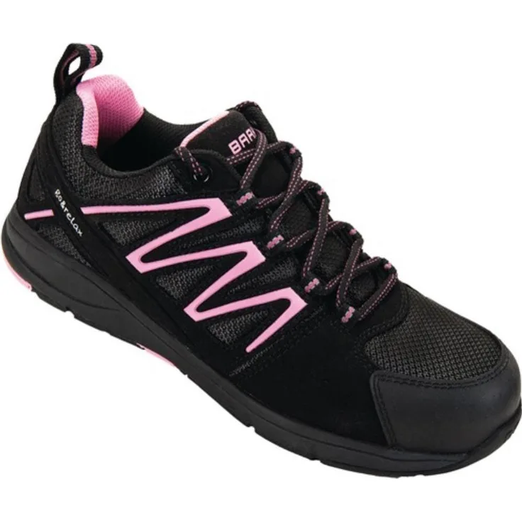 Baak Damen Sicherheitsschuh Silvy2, S1P EN ISO 20345, Mikrofaser mit Textileinlage, Gr. 40, schwarz/magenta, rutschhemmende EVA/Nitril-Laufsohle