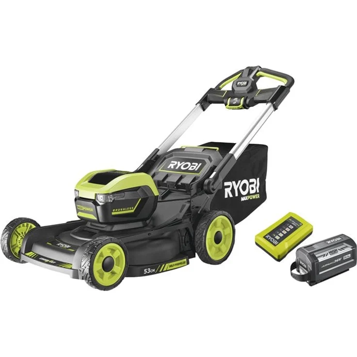 Ryobi Max Power Rasenmäher RY36LMXSP53A-160, 53 cm, 3-in-1, Akku, Selbstantrieb, für bis zu 850 m²