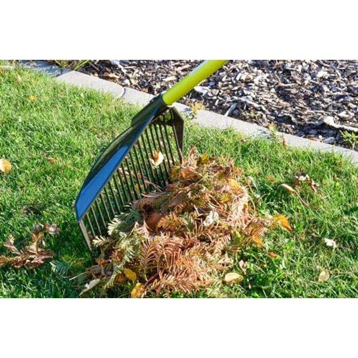 Technigart Schaufel-Rechen - Garten Harke mit Stiel - Geeignet als Schaufel, Rechen, Harke & Laubbesen 120x41cm - Kunststoff Idealer Helfer im Garten – Bild 5